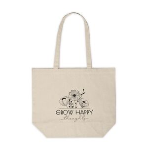 Grow Happy Thoughts Custom Canvas Tote Bag